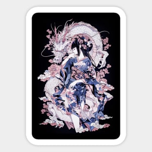 Geisha and Dragon 7807 Sticker